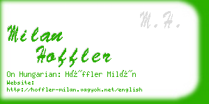 milan hoffler business card